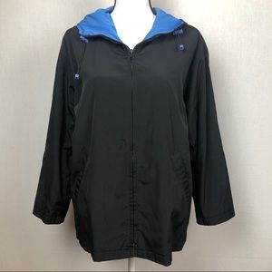 Talbots Black Rain Jacket Full Zip Sz Petite S
